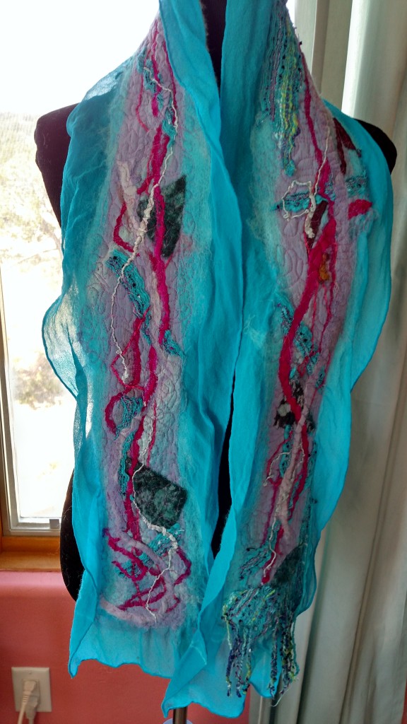 Lavender and Turquoise Collage Scarf